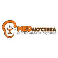 Логотип компании Медакустика, центр слуха (Кременчуг)