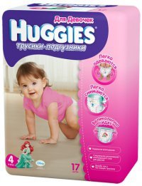 Логотип компании Детские подгузники Подгузники-трусики Для девочек ТМ Huggies